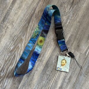NWT Van Gogh Starry Night Lanyard Badge ticket key pass Holder